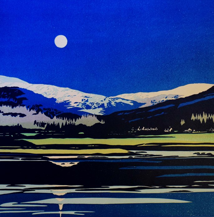 'Moonlight on Holy Loch 3/10' by artist Deb Wing